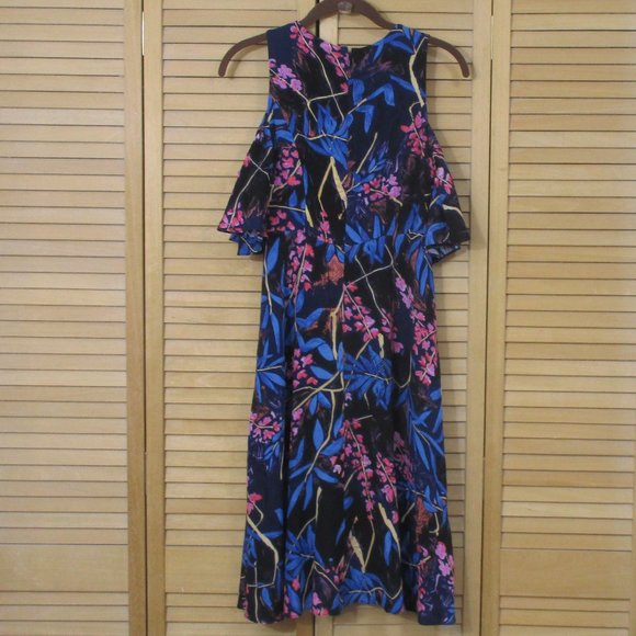 Maeve Elia Cold Shoulder Floral Print Dress 2 - Picture 4 of 6